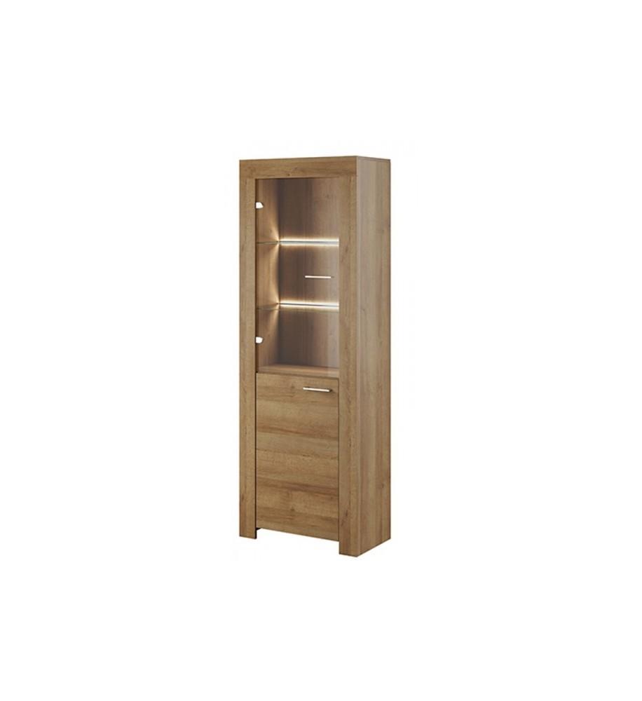 Sky Tall Display Cabinet Oak Riviera Tall Display Cabinet 