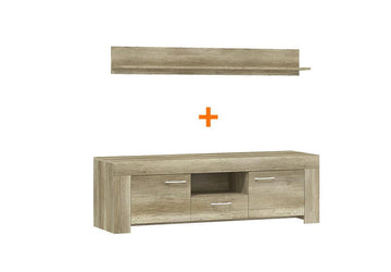 Sky TV Cabinet + Wall Shelf Oak Country Living Room TV Cabinet 