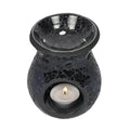 Small Black Crackle Glass Oil Burner-Oil Burners