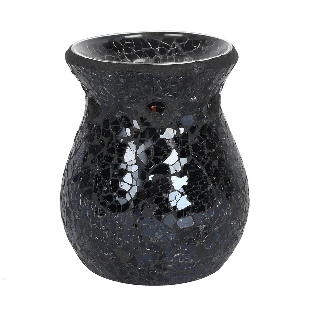 Small Black Crackle Glass Oil Burner-Oil Burners