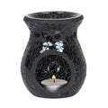 Small Black Crackle Glass Oil Burner - £15.99 - Oil Burners 