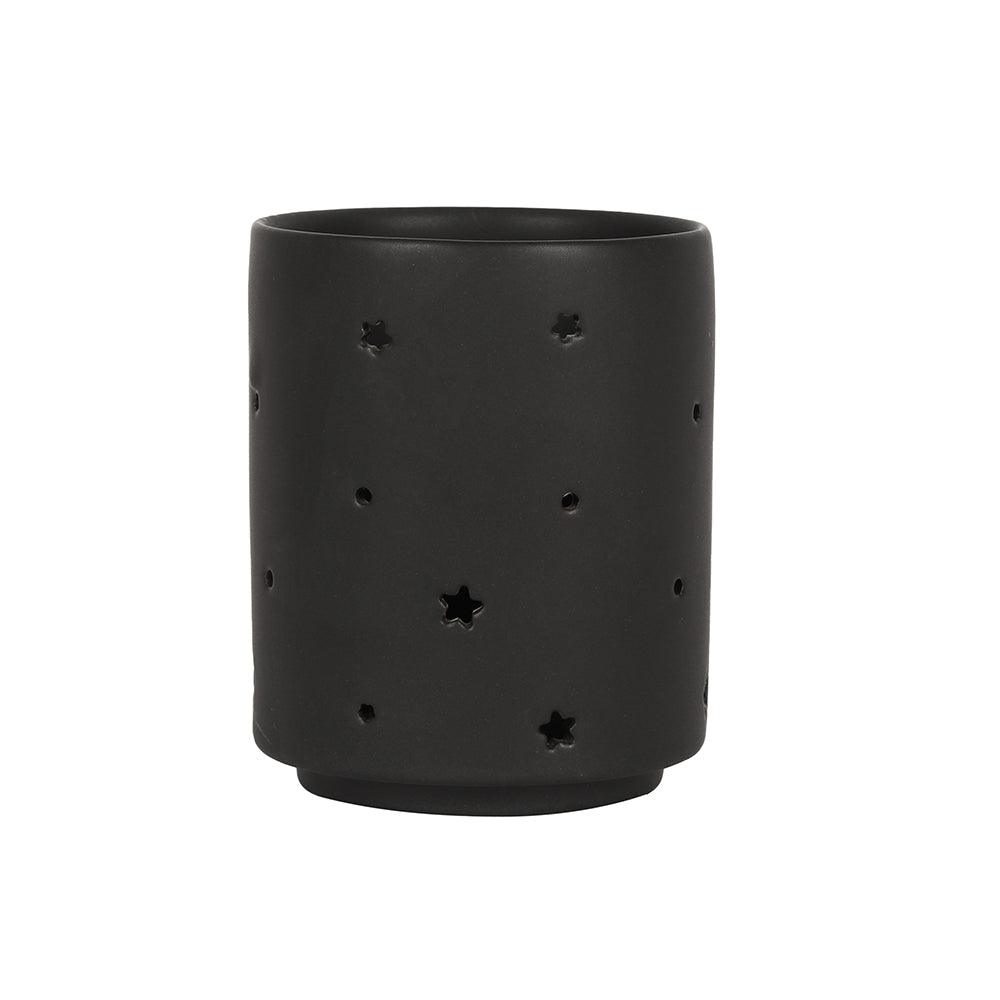 Small Black Triple Moon Cut Out Tealight Holder - £7.5 - Candle Holders 