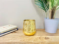 Small Gold Candle Pot 13.5cm-Candle Holders & Plates