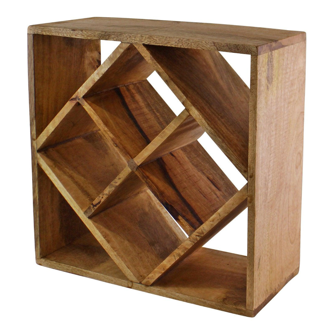 Small Mango Wood Wine Rack, Holds 4 Bottles - £52.99 - Wine Racks, Holders & Accessories 