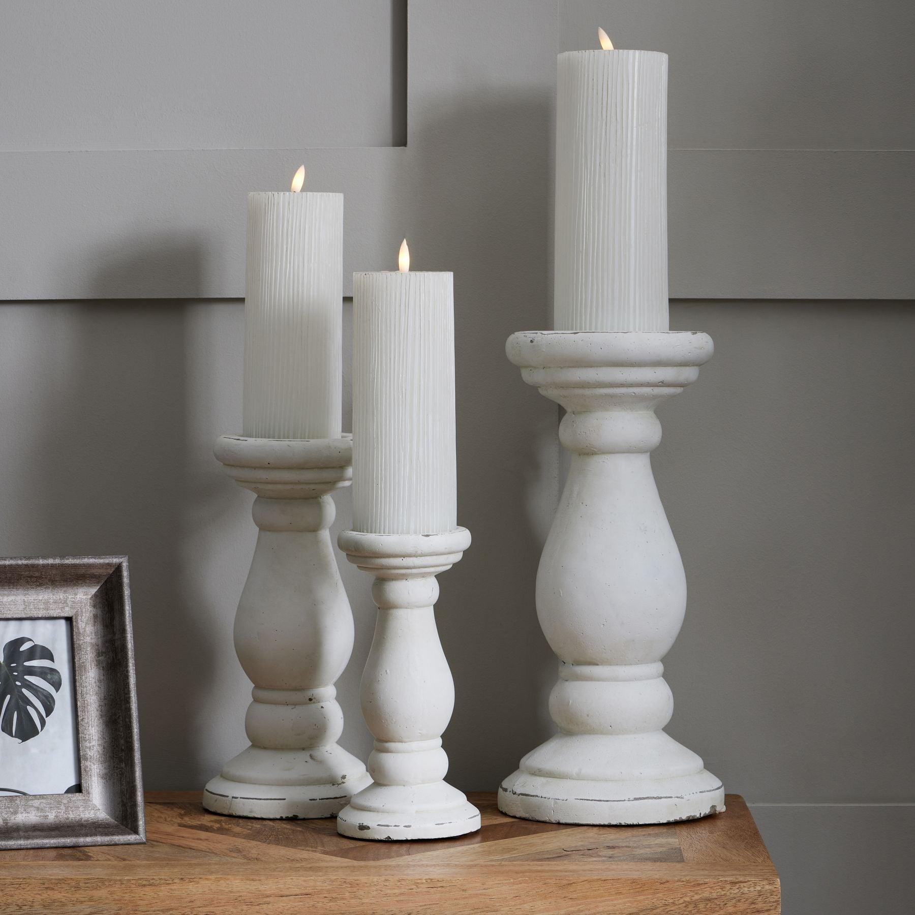 Small Matt White Ceramic Candle Holder-Gifts & Accessories > Candle Holders > Ornaments