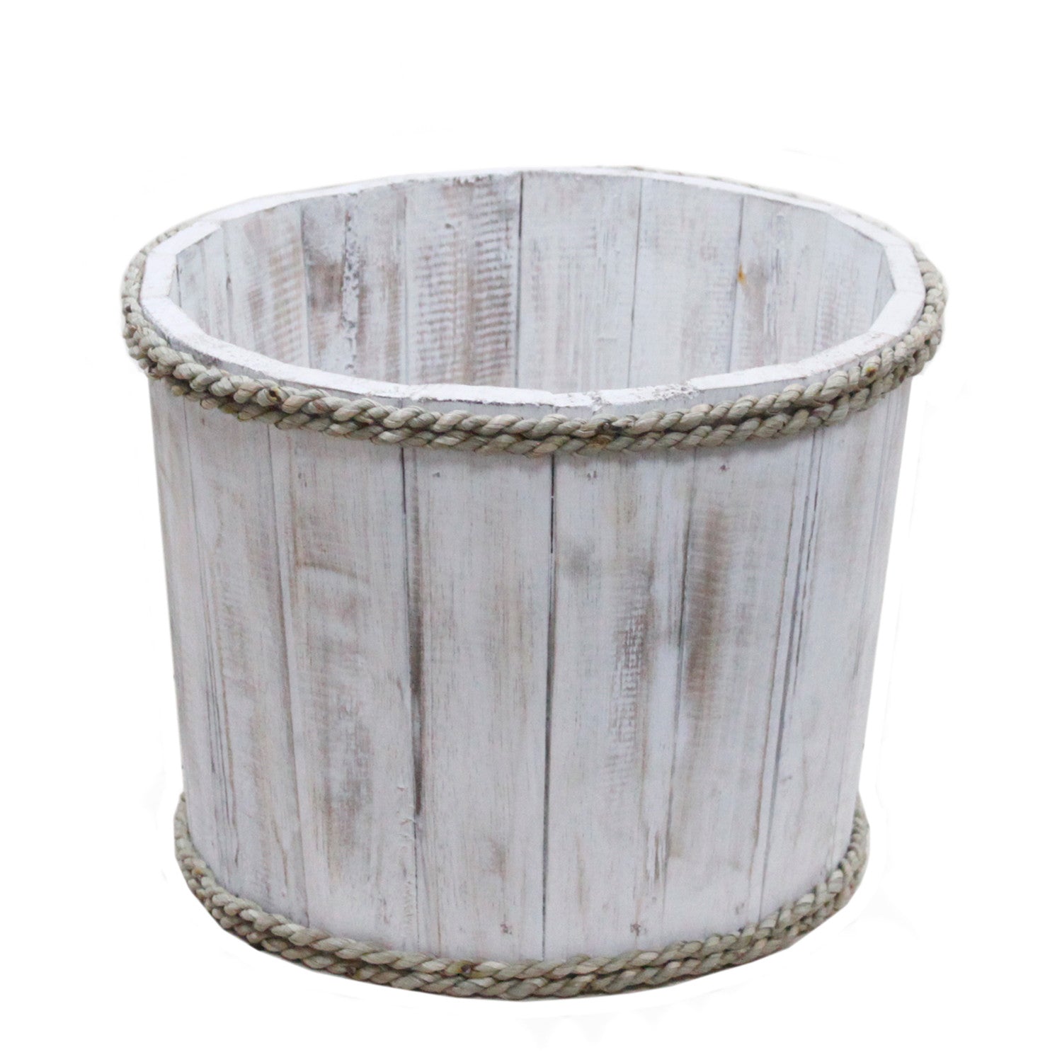 Small Nautical Display Tub - Whitewash 21x29cm-