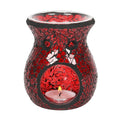 Small Red Crackle Glass Oil Burner - £15.99 - Oil Burners 