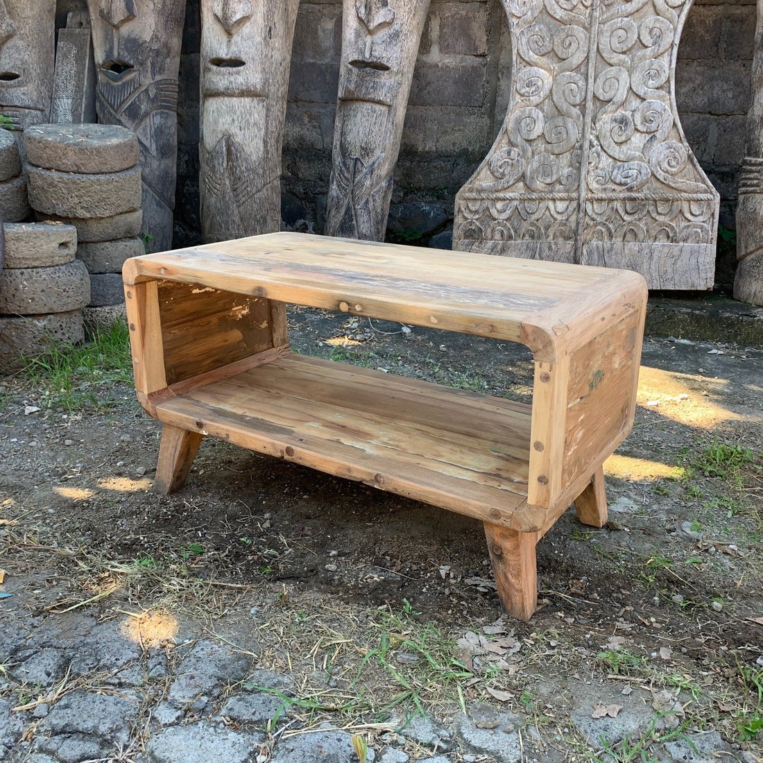 Small Round Coffee Table - Recycled Wood - £340.0 - 