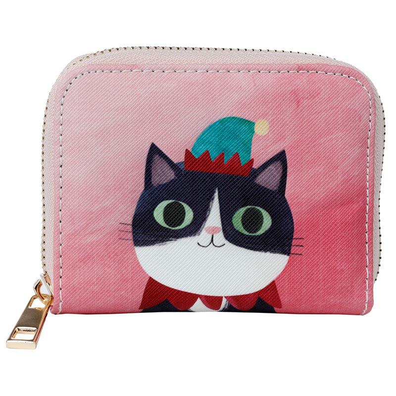 Small Zip Around Wallet - Angie Rozelaar Planet Cat Christmas-