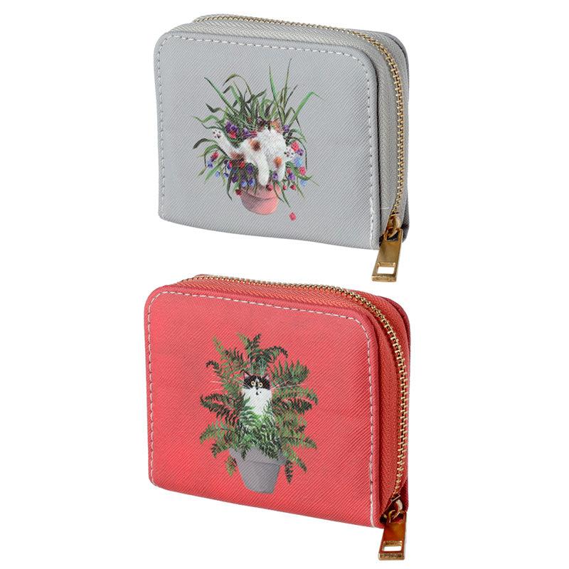 Small Zip Around Wallet - Kim Haskins Cats in Plant Pot - £8.99 - 