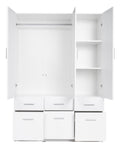 Snow 04 Hinged Door Wardrobe 136cm-Hinged Door Wardrobe