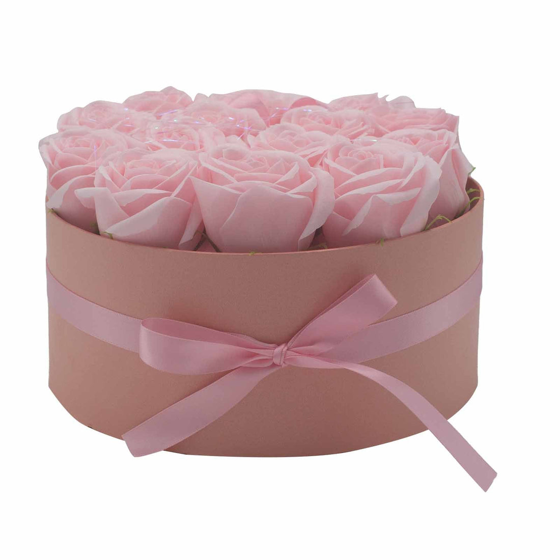 Soap Flower Gift Bouquet - 14 Pink Roses - Round - £45.0 - 