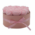 Soap Flower Gift Bouquet - 14 Pink Roses - Round-