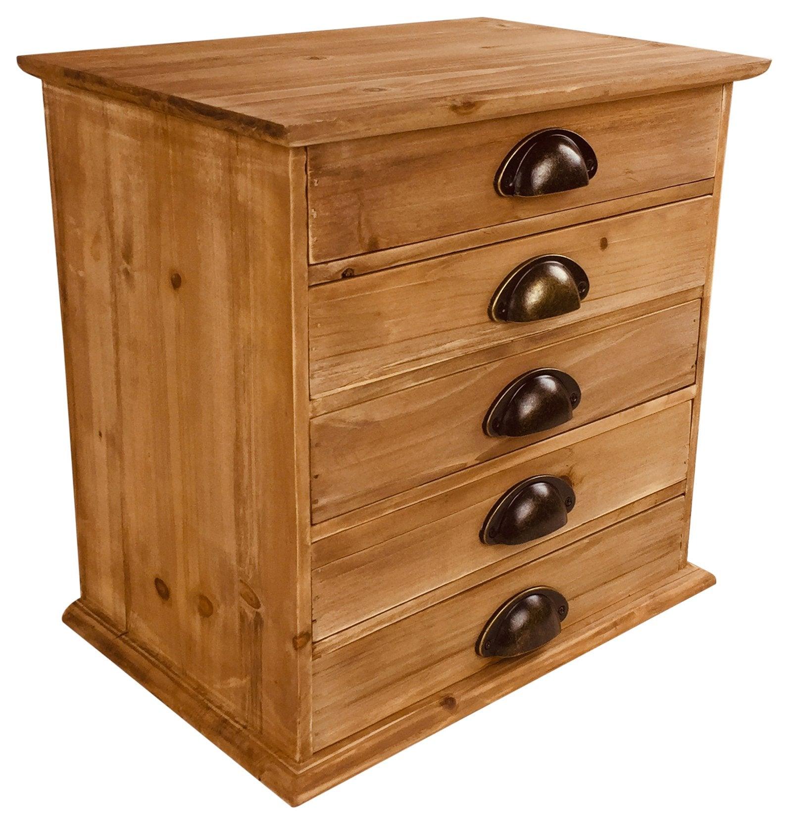 Solid Wood Trinket With 5 Drawers 38cm-Trinket Drawers