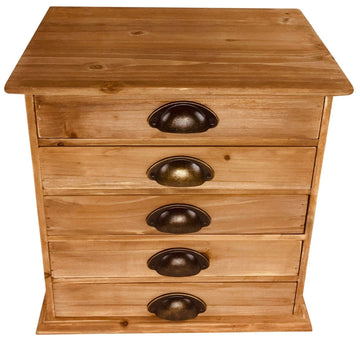 Solid Wood Trinket With 5 Drawers 38cm - £83.99 - Trinket Drawers 