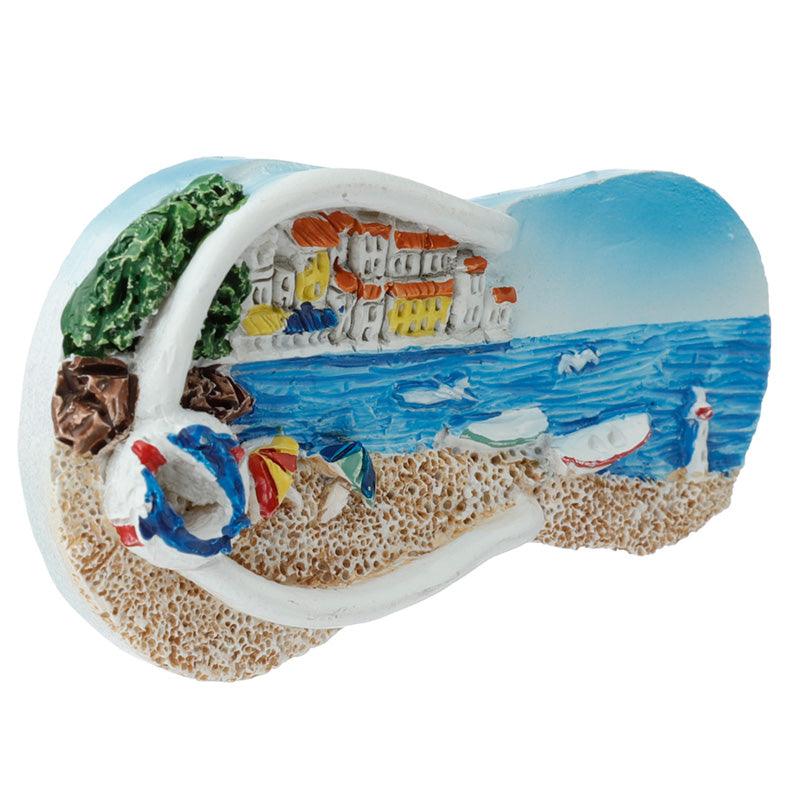 Souvenir Seaside Magnet - Flip Flop Beach Scene-