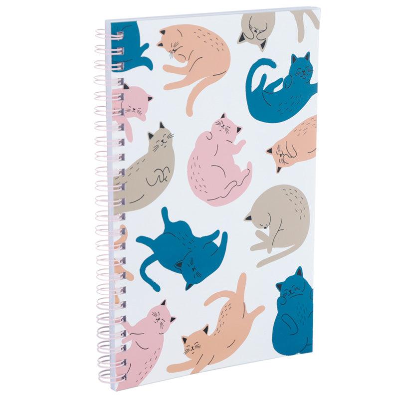 Spiral Bound A5 Lined Notebook - Cat's Life-