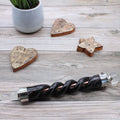 Spiral Carving Healing Wand - Copper Pipe Rock Quartz-