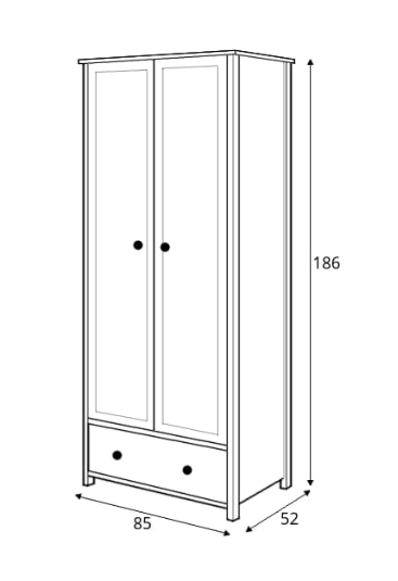 Story SO-01 2 Door Wardrobe-Kids Wardrobe