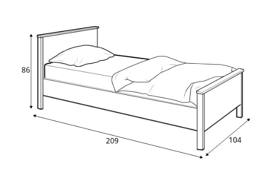 Story SO-08 Bed with Mattress-Kids Single Bed