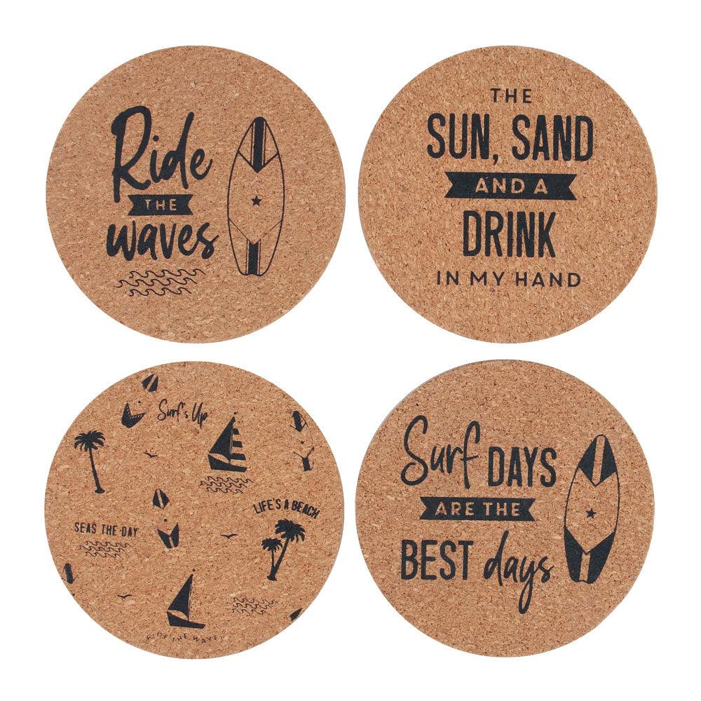 Surf's Up Cork Coaster Set - £8.5 - Tableware 