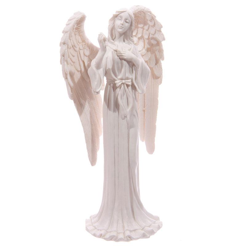 Tall Elegant White Standing Angel Figurine-