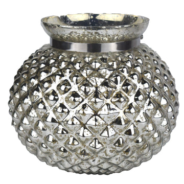 The Lustre Collection Silver Large Combe Candle Holder - £39.95 - Gifts & Accessories > Candle Holders > CD Holders 