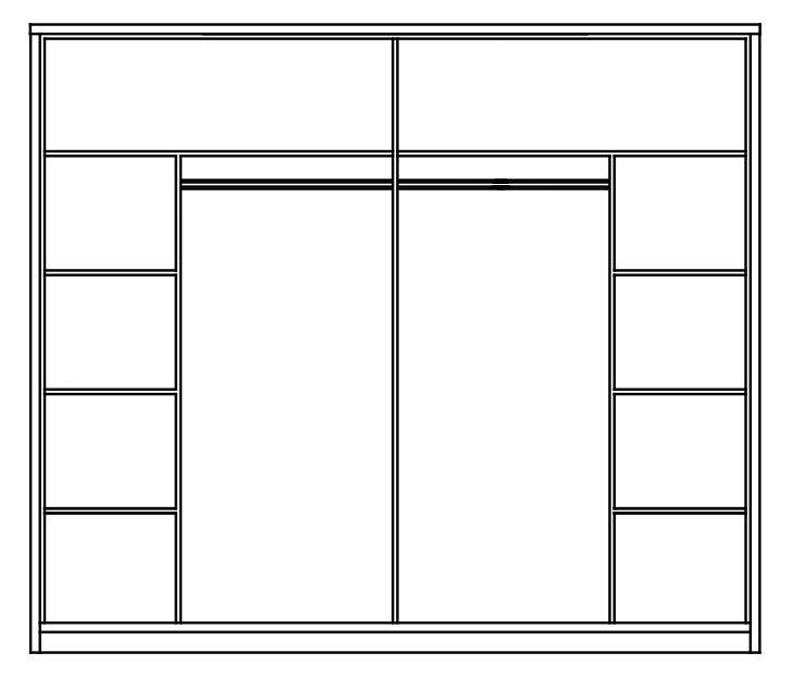 Togo 12 Sliding Door Wardrobe 230cm-Sliding Door Wardrobe