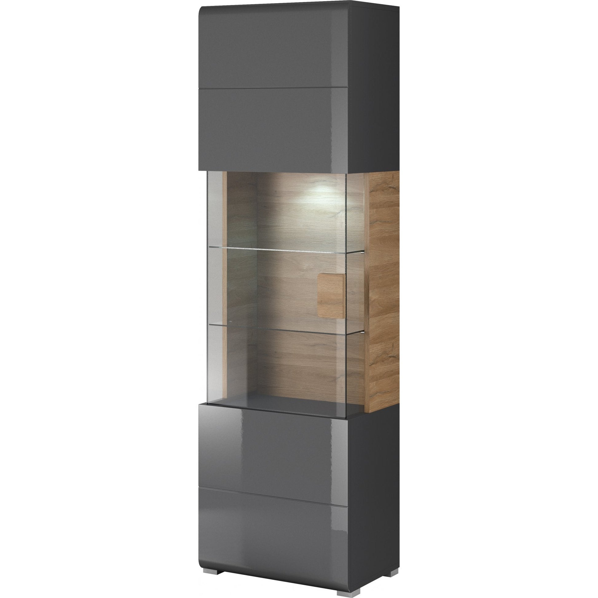 Toledo 05 Display Cabinet Grey Gloss Living Room Display Cabinet 