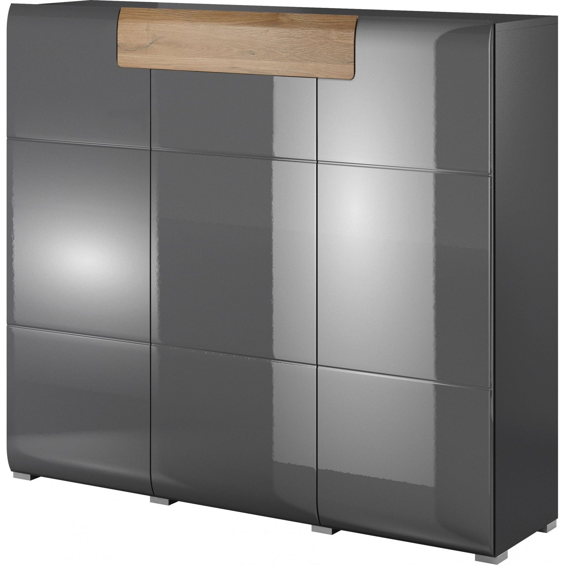 Toledo 76 Sideboard Cabinet Grey Gloss Living Sideboard Cabinet 