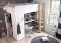 Tom TM-01 Bunk Bed with Computer Desk and Wardrobe - £558.0 - Kids Cabin Bed 