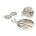 Tree of Life Silver Pendant 30mm - Mother of Pearl-