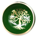 Tree of Life Singing Bowl Set- Green 10.7cm-