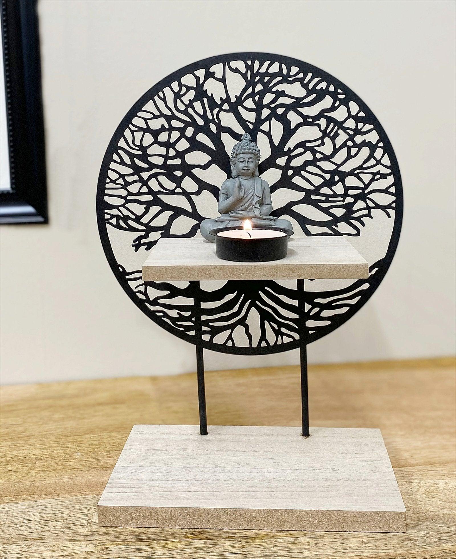 Tree Of Life With Buddha And Tea Light-