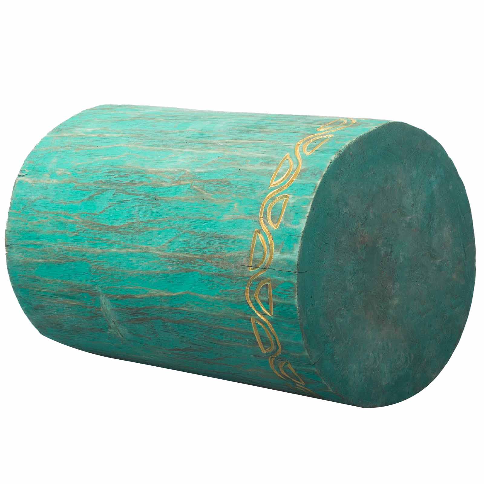 Tribal Stool / Table - Albasia - Turquoise-