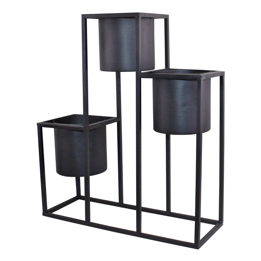 Triple Black Metal Planter, 43x50cm - £49.99 - Planters, Vases & Plant Stands 