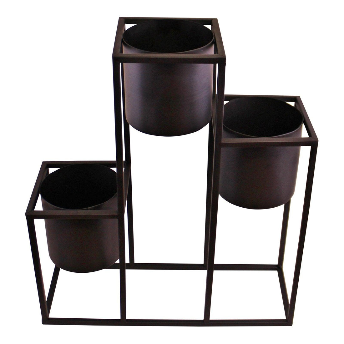 Triple Black Metal Planter, 43x50cm - £49.99 - Planters, Vases & Plant Stands 