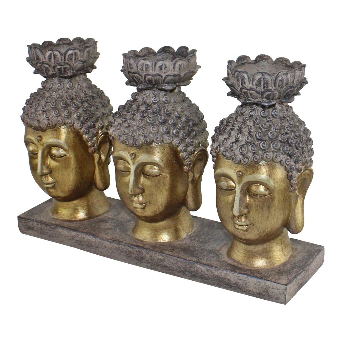 Triple Candle Holder, Buddha Design - £41.99 - Candle Holders & Plates 