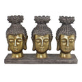 Triple Candle Holder, Buddha Design-Candle Holders & Plates