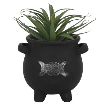 Triple Moon Cauldron Terracotta Plant Pot - £12.99 - Plant Pots 