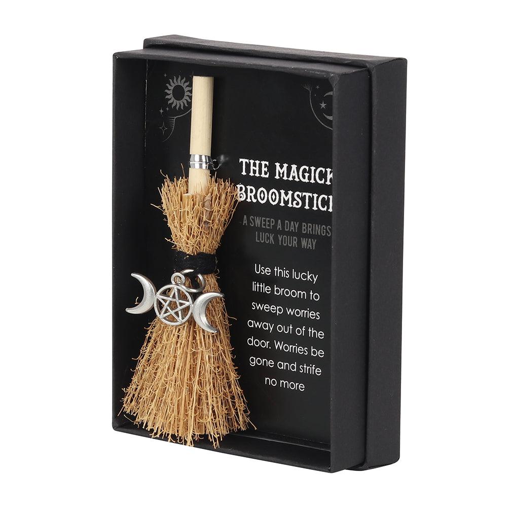 Triple Moon Mini Magick Broomstick - £7.5 - Ornaments 