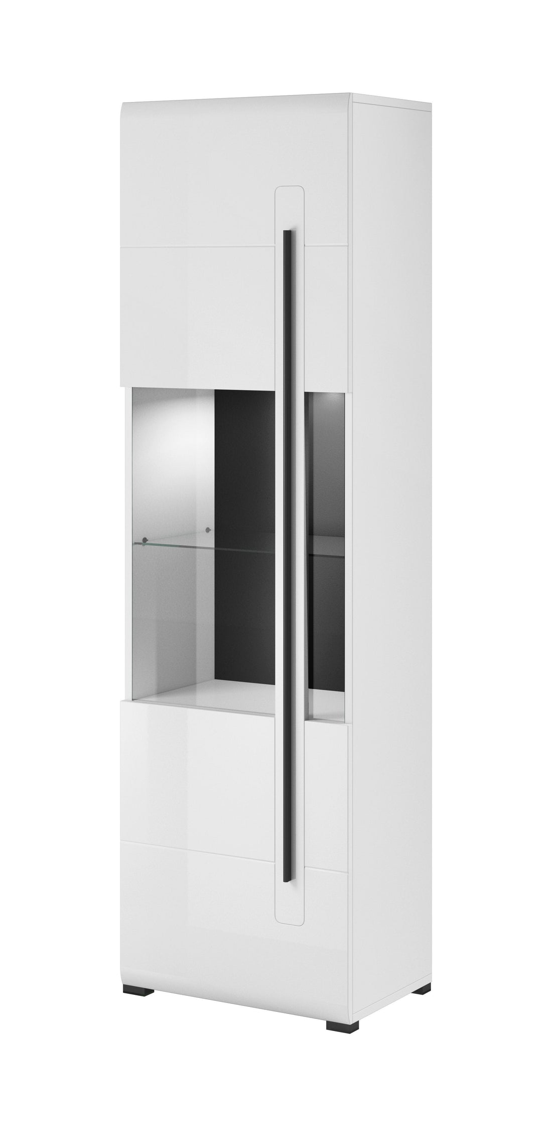 Tulsa 05 Tall Display Cabinet White Gloss Tall Display Cabinet 