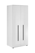 Tulsa 18 - 2 Door Wardrobe 90cm White Gloss Hinged Door Wardrobe 