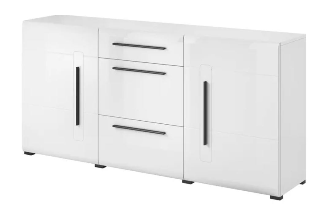 Tulsa 26 Sideboard Cabinet White Gloss Living Sideboard Cabinet 