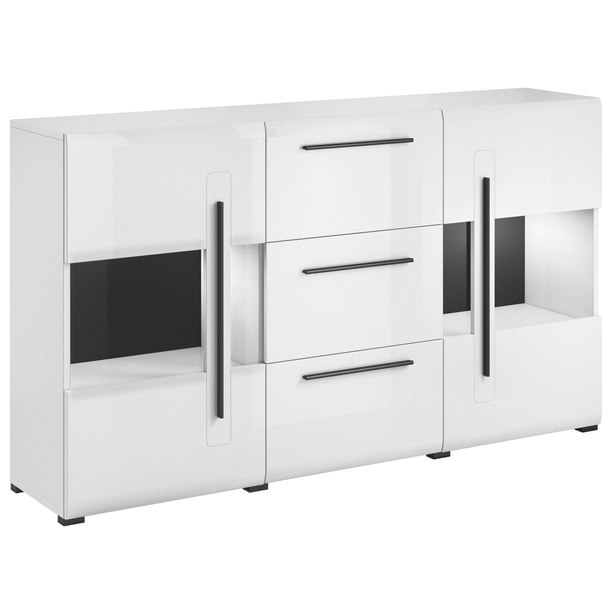 Tulsa 28 Display Sideboard Cabinet White Gloss Living Display Sideboard Cabinet 