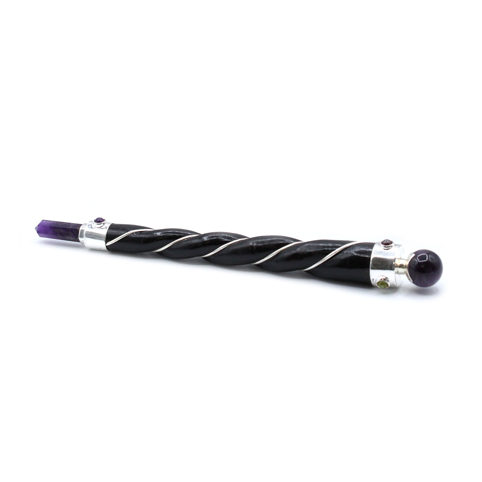 Twisted Healing Wand - Silver Amethyst Sphere - £39.0 - 