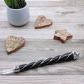 Twisted Healing Wand - Silver Rock Quartz Sphere-