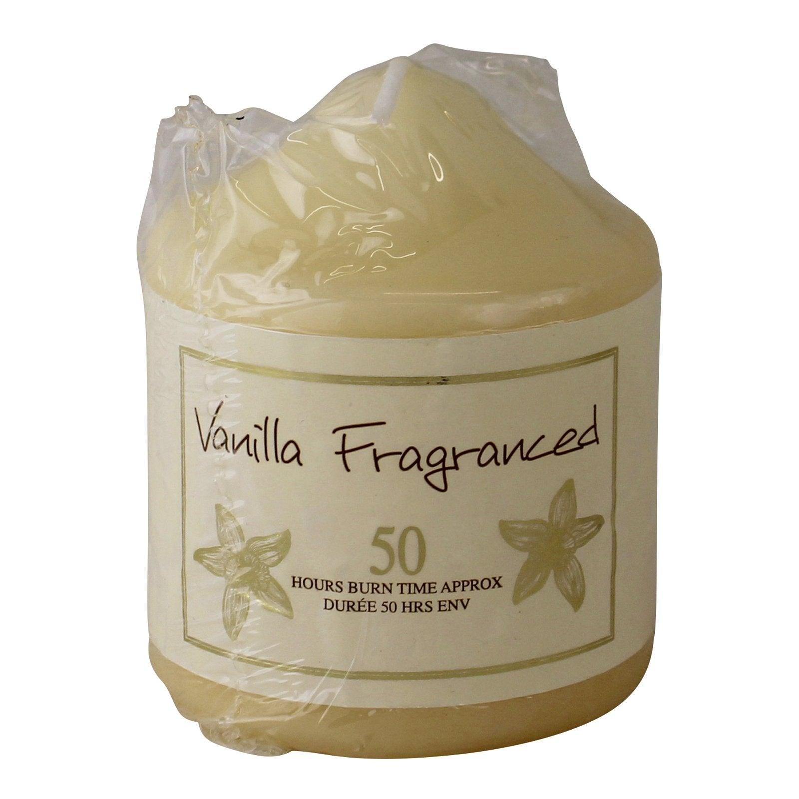 Vanilla Fragranced Pillar Candle, 50hr Burn Time - £9.99 - Candles 