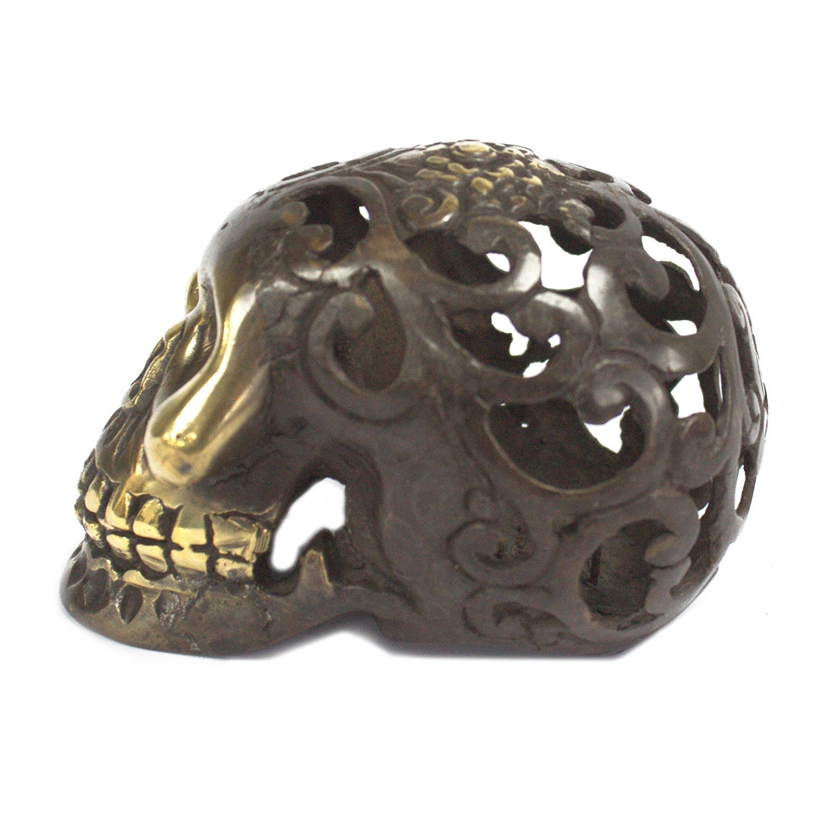 Vintage Brass Skull - Med-