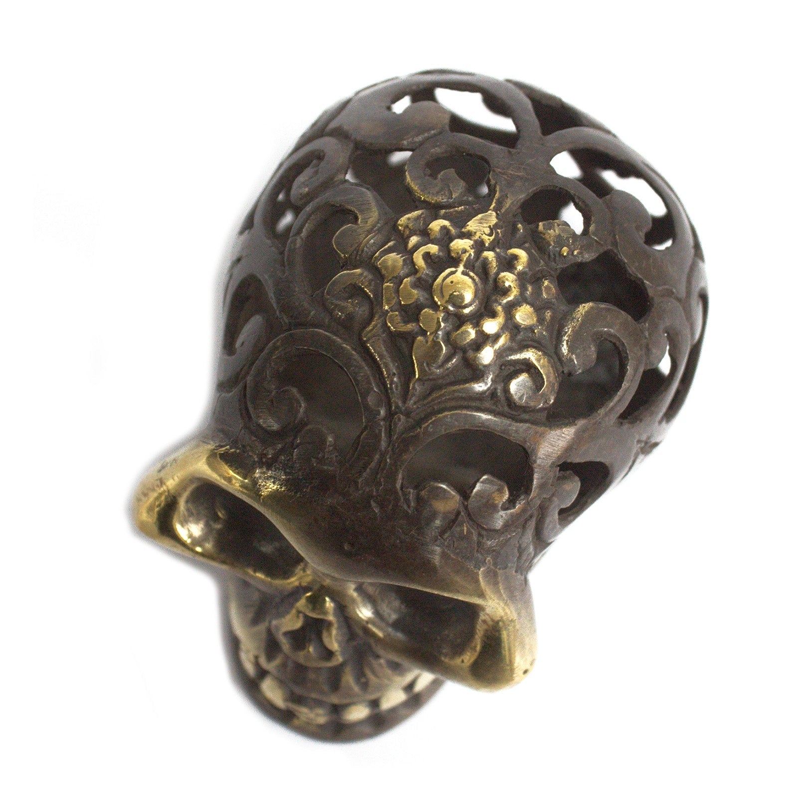 Vintage Brass Skull - Med-